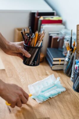 Dusting office space